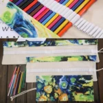48 Slots Van Gogh Oil Painting Print Pen Bag Canvas Pencil Wrap Curtain Roll Up Pencil Case Stationery Pouch - Image 4