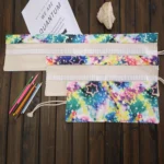 36 Slots Starry Sky Print Pen Bag Canvas Pencil Wrap Curtain Roll Up Pencil Case Stationery Pouch - Image 4