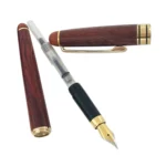 School Office Extra Fine 0.7mm Nib Transparent Piston Wooden Fountain Ink Pen - Image 4
