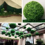Artificial Aglaia Odorata Plant Ball Topiary Wedding Event Home Outdoor Decoration Hanging Ornament, Diameter: 10.7 inch - Image 5