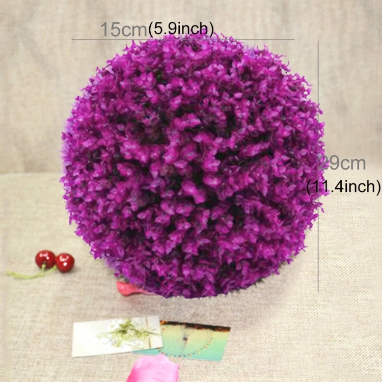 HC6816_1.webp Artificial Purple Eucalyptus Plant Ball Topiary Wedding Event Home Outdoor Decoration Hanging Ornament, Diameter: 11.4 inch - Image 2