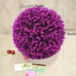 Artificial Purple Eucalyptus Plant Ball Topiary Wedding Event Home Outdoor Decoration Hanging Ornament, Diameter: 17 inch - Image 2