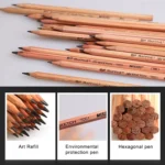 12pcs Drawing Writing Sketch Wooden Pencil Pre-sharpened 2B Art Graphite Pencils - Image 6