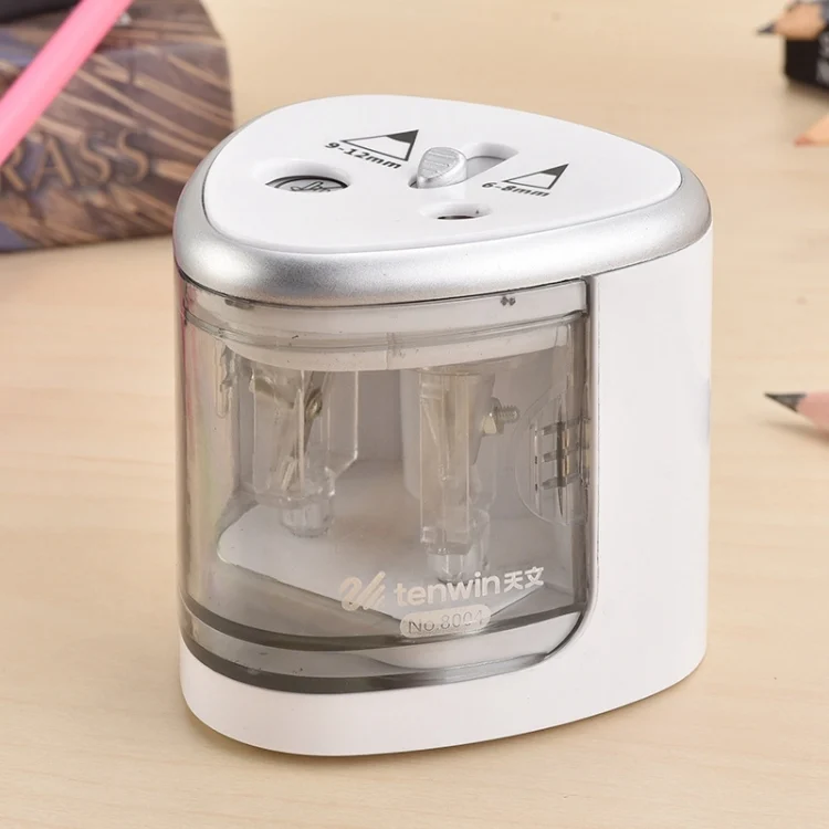 HC6846_1.webp Office School Stationery Battery Operated Dual Slots Electric Colored Pencil Sharpener, Random Color Delivery - Image 2