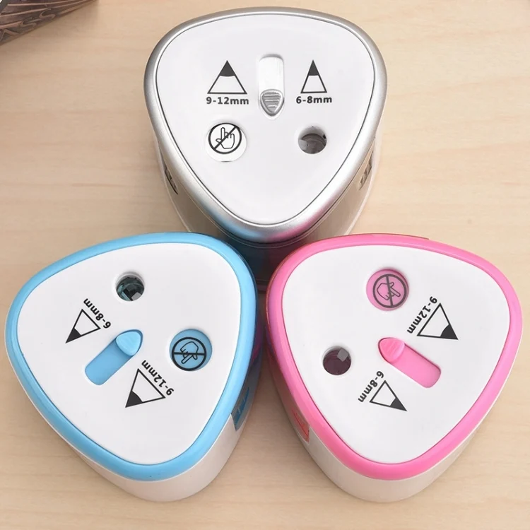HC6846_3.webp Office School Stationery Battery Operated Dual Slots Electric Colored Pencil Sharpener, Random Color Delivery - Image 4