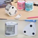Office School Stationery Battery Operated Dual Slots Electric Colored Pencil Sharpener, Random Color Delivery - Image 7