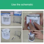 Office School Stationery Battery Operated Dual Slots Electric Colored Pencil Sharpener, Random Color Delivery - Image 9