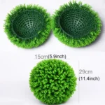 Artificial Green Eucalyptus Plant Ball Topiary Wedding Event Home Outdoor Decoration Hanging Ornament, Diameter: 11.4 inch - Image 2