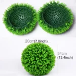 Artificial Green Eucalyptus Plant Ball Topiary Wedding Event Home Outdoor Decoration Hanging Ornament, Diameter: 13.4 inch - Image 2