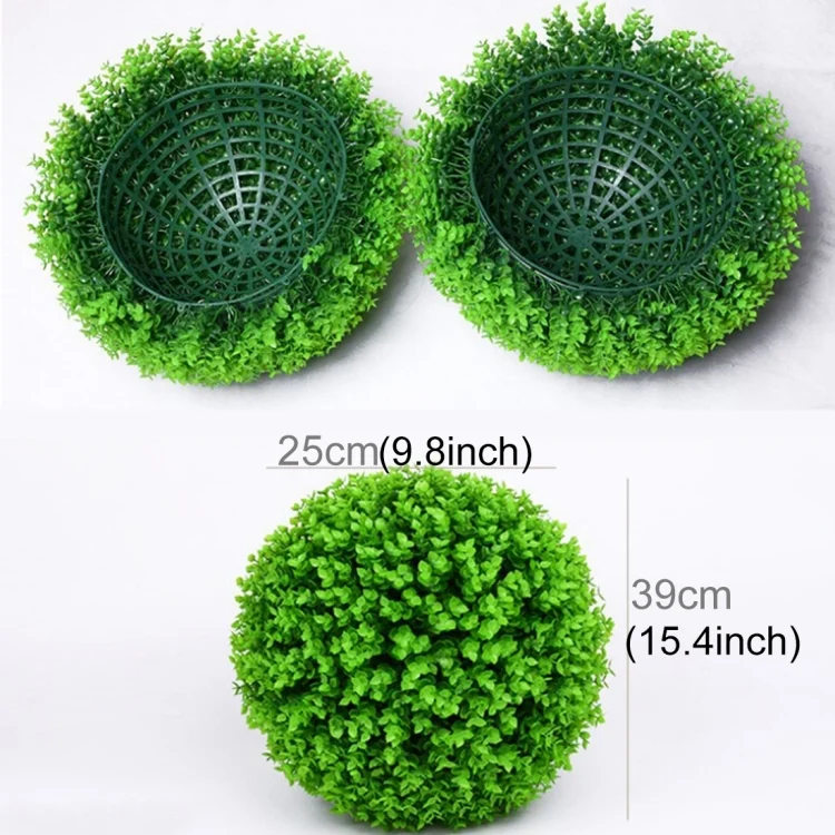 HC6873_1.webp Artificial Green Eucalyptus Plant Ball Topiary Wedding Event Home Outdoor Decoration Hanging Ornament, Diameter: 15 inch - Image 2