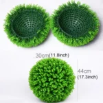 Artificial Green Eucalyptus Plant Ball Topiary Wedding Event Home Outdoor Decoration Hanging Ornament, Diameter: 17 inch - Image 2