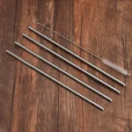 4 PCS Reusable Stainless Steel Drinking Straws + 1 x Cleaner Brush Set Kit - Image 2