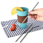 4 PCS Reusable Stainless Steel Drinking Straws + 1 x Cleaner Brush Set Kit - Image 6