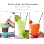 4 PCS Reusable Stainless Steel Drinking Straws + 1 x Cleaner Brush Set Kit - Image 7