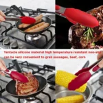 12 inch Silicone Non-slip Food Bread Barbecue BBQ Clip Tongs Kitchen Tools - Image 7