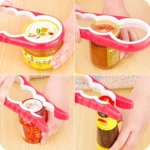 4 in 1 Multi-function Bottle Opener Home Safe Open Cans Anti-skid Cap Kitchen Tool, Random Color Delivery - Image 5
