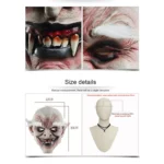 Halloween Festival Party Latex White-browed Monster Frightened Mask Headgear, with Hair - Image 6