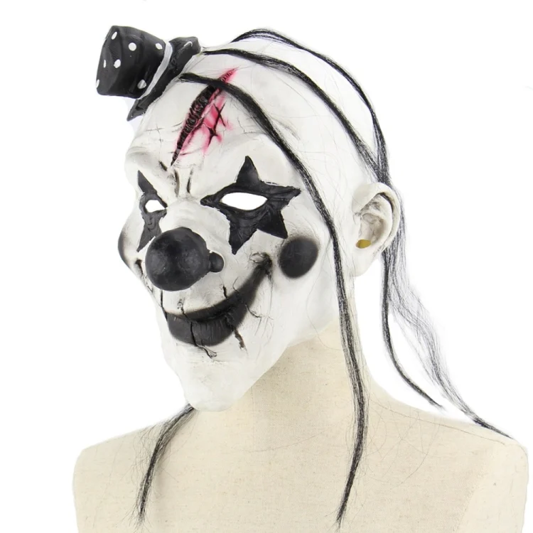 HC6899_2.webp Halloween Festival Party Latex Devil Clown Frightened Mask Headgear, with Hair - Image 3
