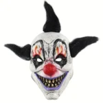 Halloween Festival Party Latex Wizard Clown Frightened Mask Headgear, with Hair - Image 2
