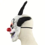 Halloween Festival Party Latex Wizard Clown Frightened Mask Headgear, with Hair - Image 4
