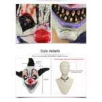 Halloween Festival Party Latex Wizard Clown Frightened Mask Headgear, with Hair - Image 6