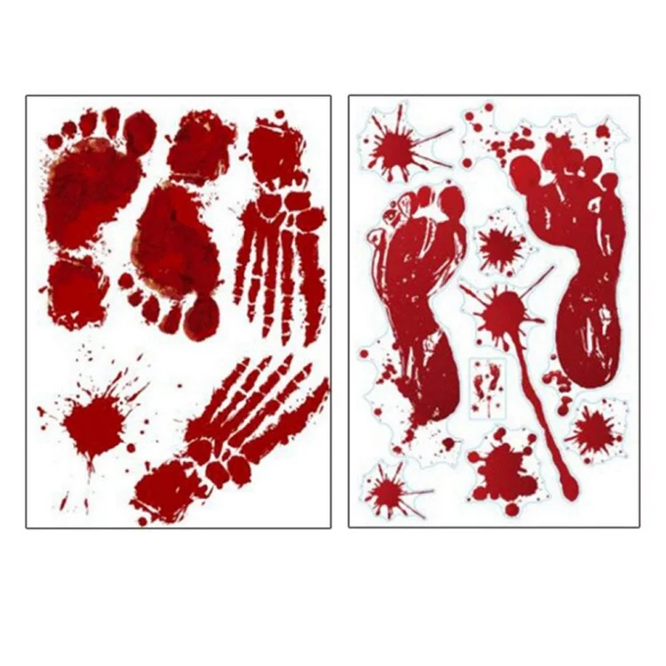 HC6937_2.webp Halloween Decorations PVC Creative Blood-printed Wall Stickers Window Stickers, Size: 25*30cm, Random Style Delivery - Image 3