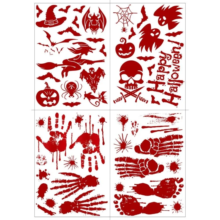 HC6937_4.webp Halloween Decorations PVC Creative Blood-printed Wall Stickers Window Stickers, Size: 25*30cm, Random Style Delivery - Image 5