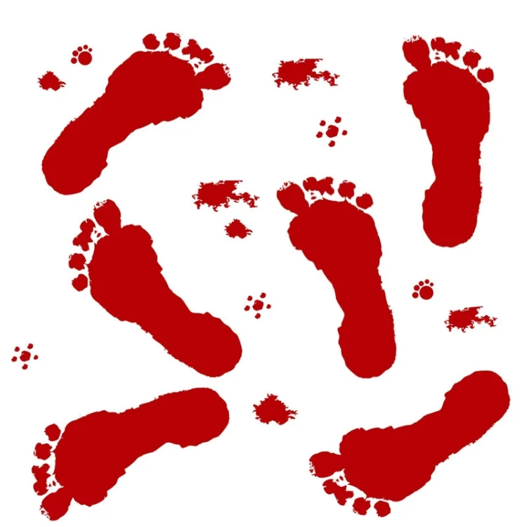 HC6949_3.webp Halloween Decorations PVC Creative Blood Handprints and Footprints Wall Stickers Window Stickers, Random Style Delivery - Image 4