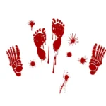 Halloween Decorations PVC Creative Blood Handprints and Footprints Wall Stickers Window Stickers, Random Style Delivery - Image 5
