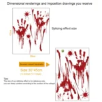 Halloween Decorations PVC Creative Blood Handprints and Footprints Wall Stickers Window Stickers, Random Style Delivery - Image 6