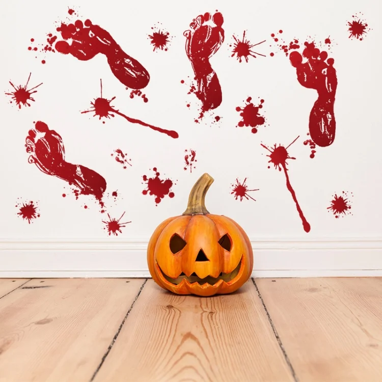 HC6949_6.webp Halloween Decorations PVC Creative Blood Handprints and Footprints Wall Stickers Window Stickers, Random Style Delivery - Image 7