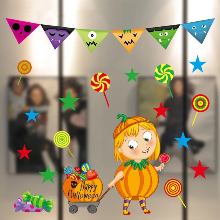 HC6955_1.webp Halloween Decorations PVC Personalized DIY Glass Electrostatic Stickers, Random Style Delivery - Image 2