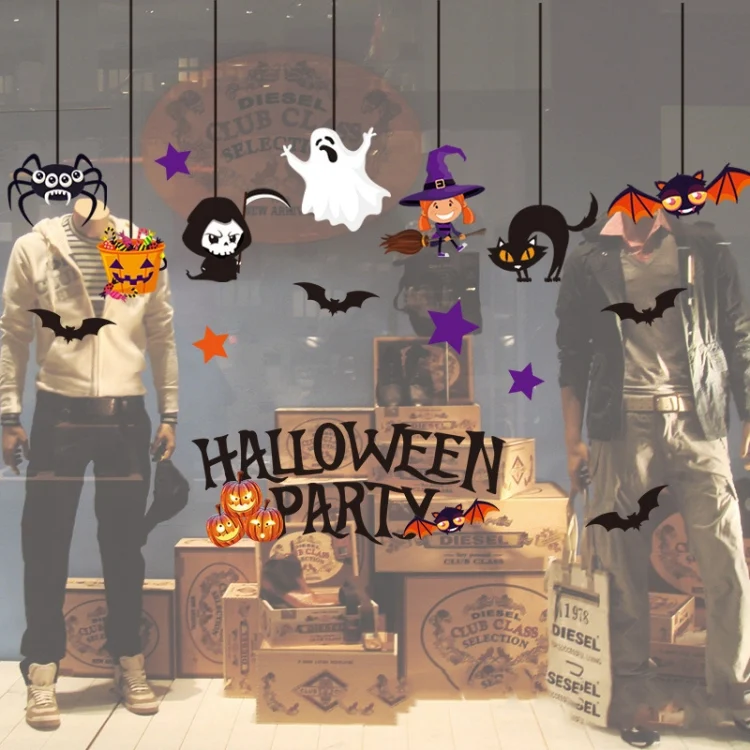 HC6955_2.webp Halloween Decorations PVC Personalized DIY Glass Electrostatic Stickers, Random Style Delivery - Image 3