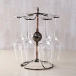 Iron Hanging Wine Glass Shelf Drain Rack Pearl Shape Cup Holder