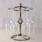 Iron Hanging Wine Glass Shelf Drain Rack Diamond Shape Cup Holder