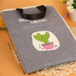 Cactus Pattern Waterproof and Dustproof Canvas File Bag Zipper Data Portable Storage Bag, Random Style Delivery - Image 2