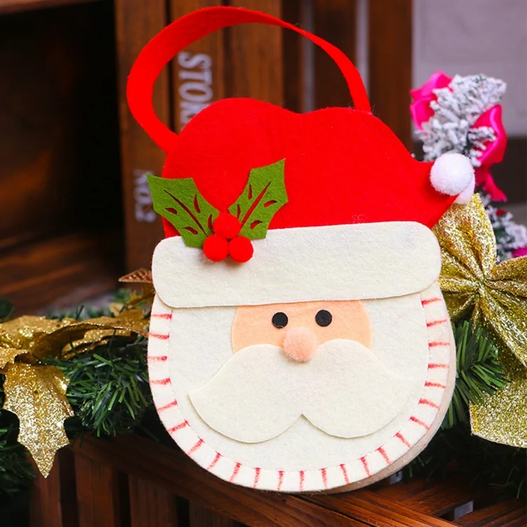 HC7066A.webp Creative Cartoon New Style Christmas Decoration Santa Gift Bag, Non-woven Fabric Apple Gifts Handbags - Image 1