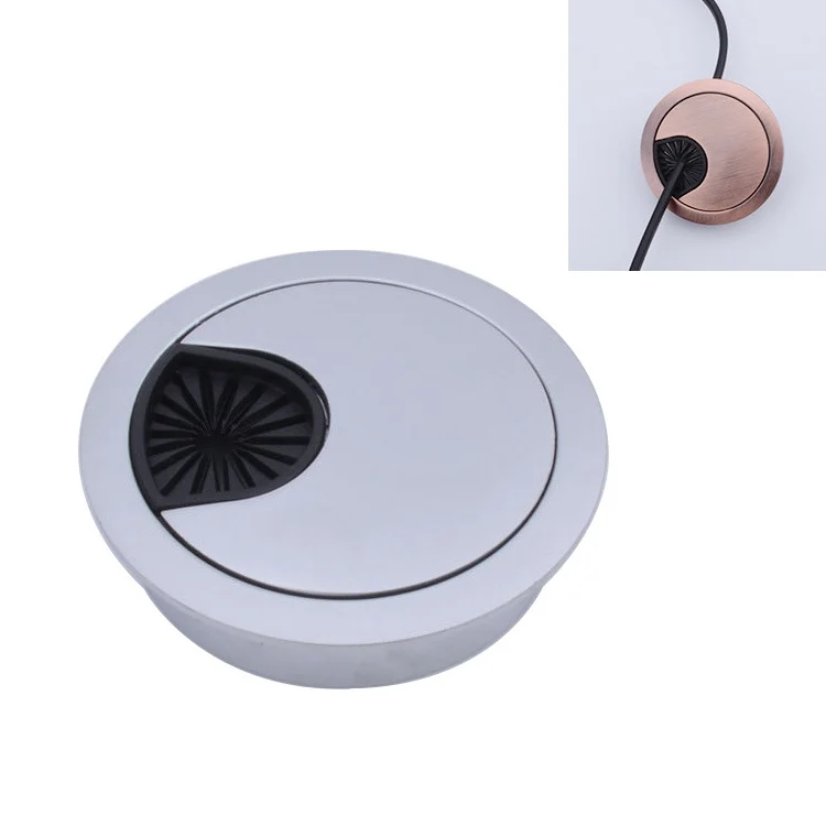 Desk Computer Desktop Zinc Alloy Round Threading Box Hole Cover, Hole Diameter: 80mm (Green Bronze)