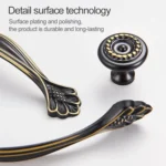 6071 Single Hole Black Brass Antique Drawer Gradevin Cabinet Handle - Image 4