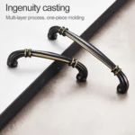 6071 Single Hole Black Brass Antique Drawer Gradevin Cabinet Handle - Image 5