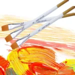 6 in 1 Artists Oil Painting Brush Set Nylon Hair Wood Handle Acrylic Watercolor Pointed Tip Drawing Pen - Image 2