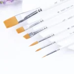 6 in 1 Artists Oil Painting Brush Set Nylon Hair Wood Handle Acrylic Watercolor Pointed Tip Drawing Pen - Image 5