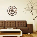 Retro Wooden Round Single-sided Gear Clock Rome Number Wall Clock, Diameter: 40cm - Image 9