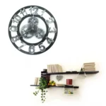 Retro Wooden Round Single-sided Gear Clock Number Wall Clock, Diameter: 58cm - Image 10