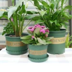 3 Gallon Flower Pots Plant Nursery Pots Plastic Pots Creative Gallons Pots with Tray,Size:26.5*24.5*24.5cm, Random Text Background Color Delivery - Image 5