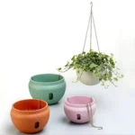 Hanging Plastic Flower Pots Hanging Pots Flower Pot With Hanging Chain,Small Size:20*13.6cm ,Random Color Delivery - Image 6