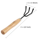 Rake Shovel Digging Trowel 3 in 1 Wooden Handle Metal Head Mini Garden Plant Tool Gardening Tool Garden Flower Tools Garden Tools Combination Set - Image 5