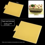 100 / Pack Small Square Cake Cardboard Pad Thick Rigid Golden Cake Mousse Cake Mat - Image 5