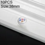 10 PCS 5085 Large Gold Ring Bellflower Pattern Single Hole Ceramic Cabinet Handle