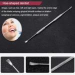 6 in 1 Dental Tool Set (Stainless Steel Probe + Hoe-shaped Dentist + Sickle Dentist + Tooth Stain Rejection Device + Dental Tweezers + Mouth Mirror) - Image 6